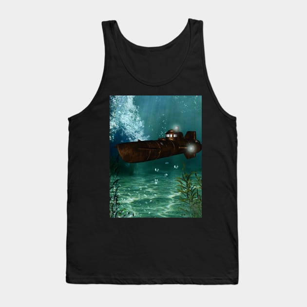 Awesome submarine in the deep ocean Tank Top by Nicky2342